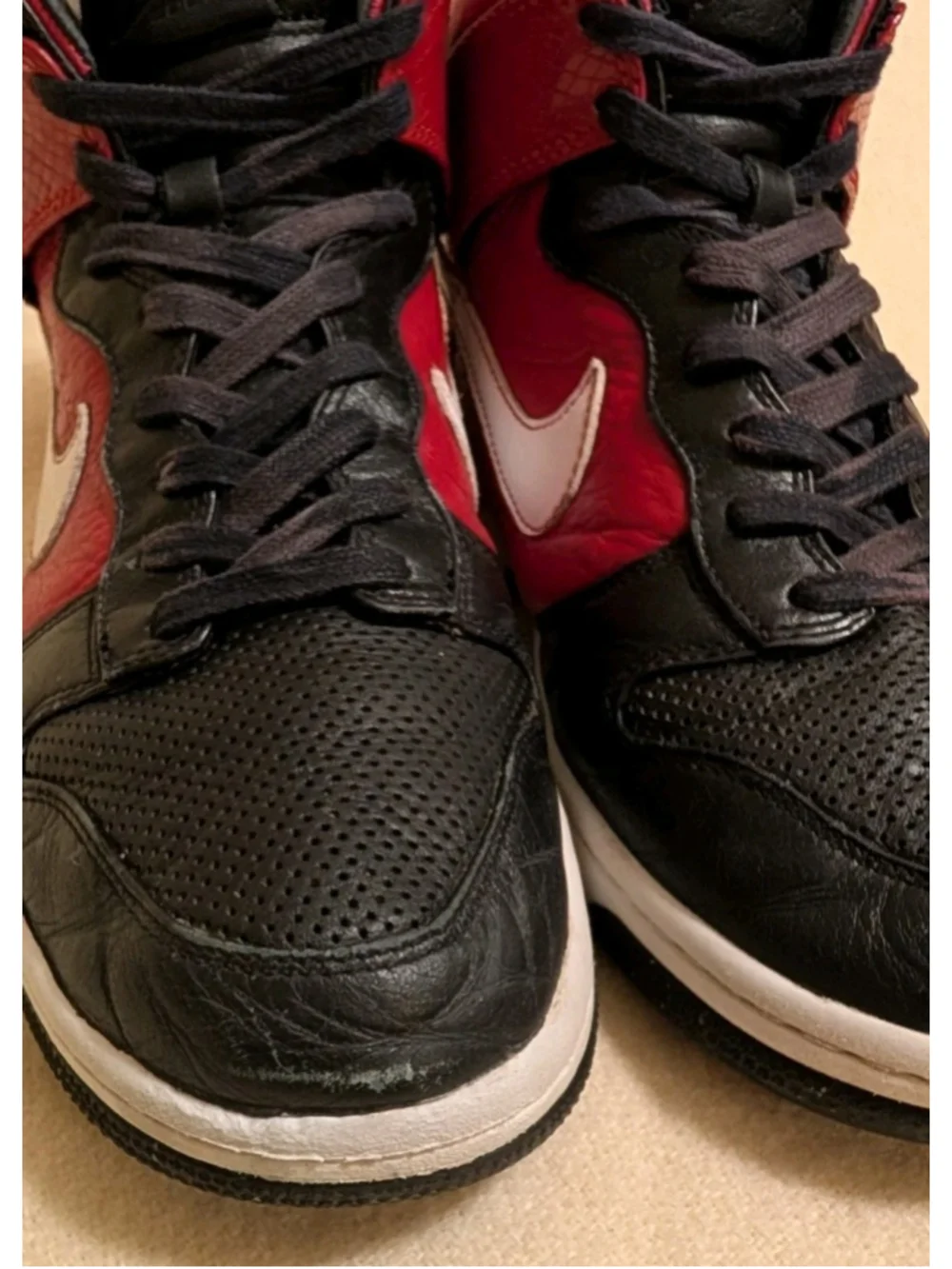 Vintage Nike Dunk High Supreme Varsity Red Size 9 2007 F1